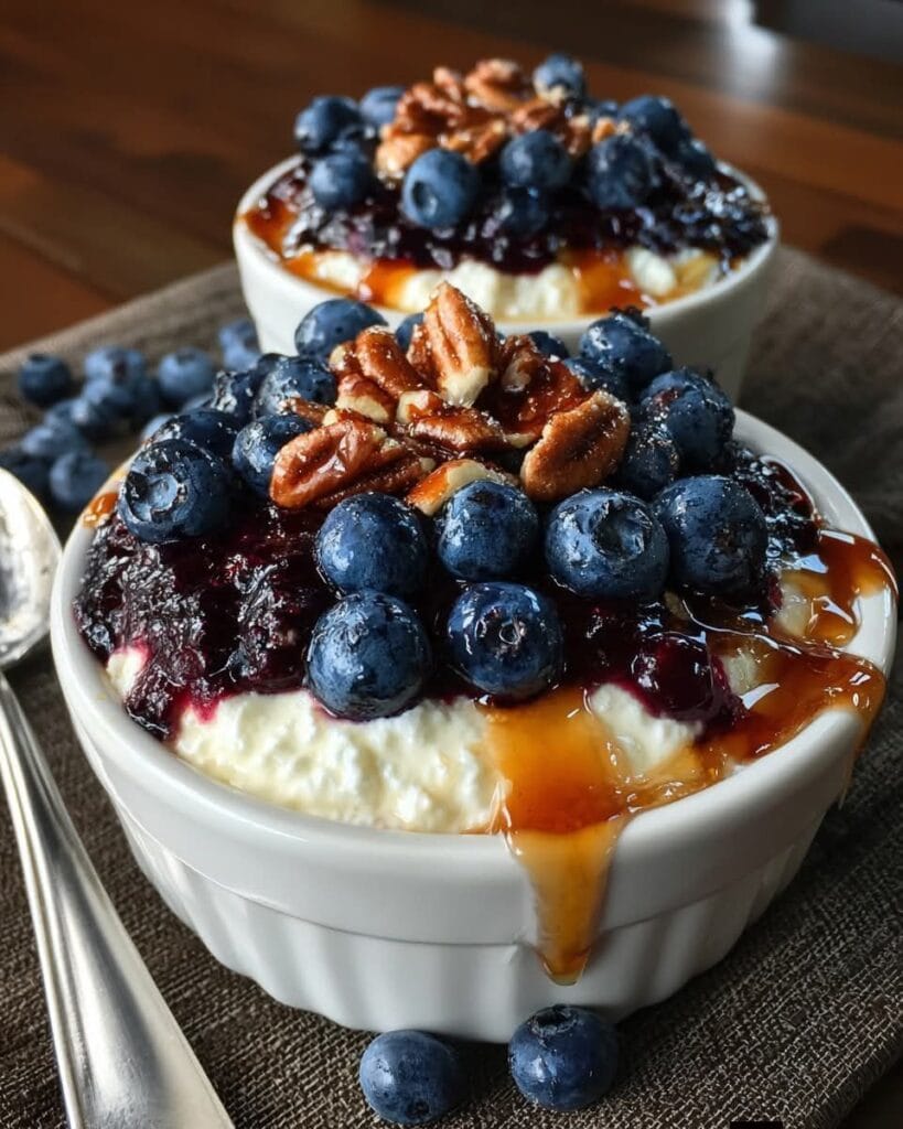 Baked Blueberry Cottage Cheese Breakfast Bowls