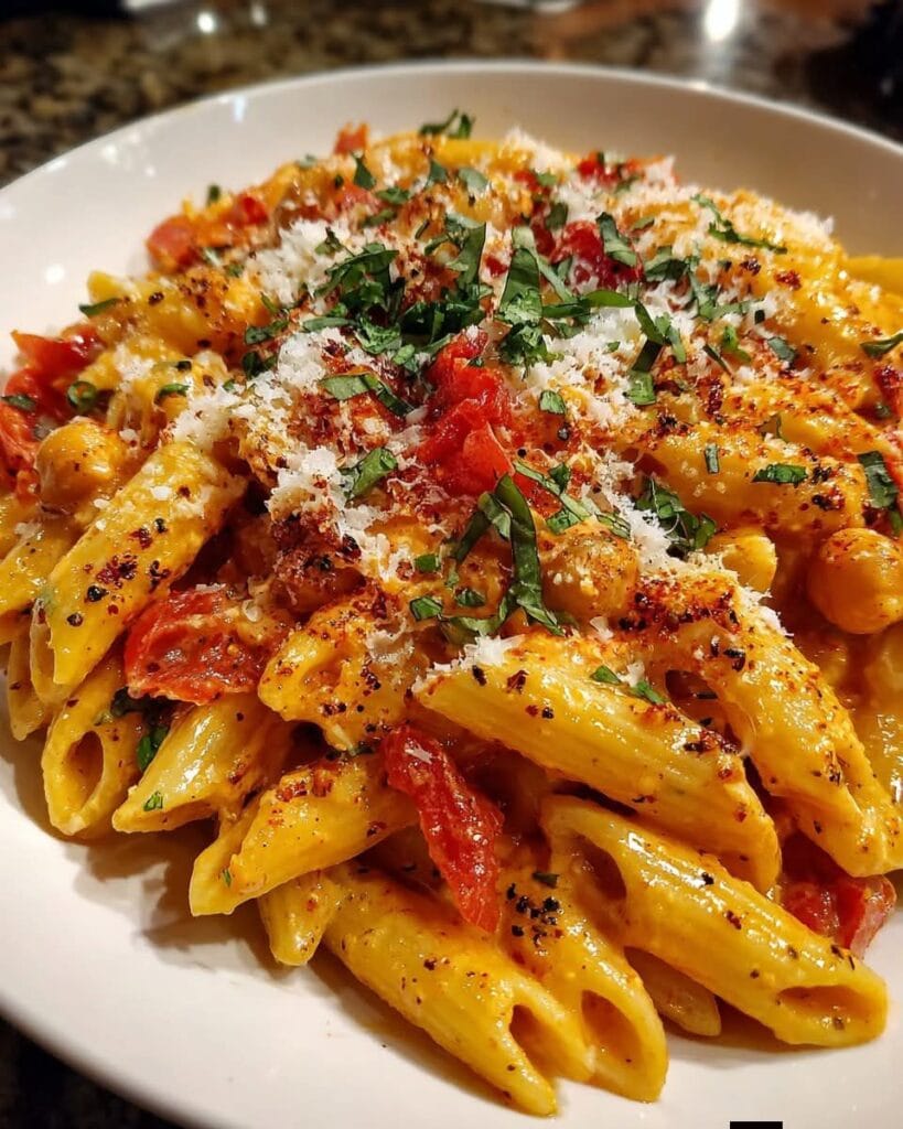 Creamy Garlic Tomato Chickpea Pasta A Wholesome Comfort Bowl
