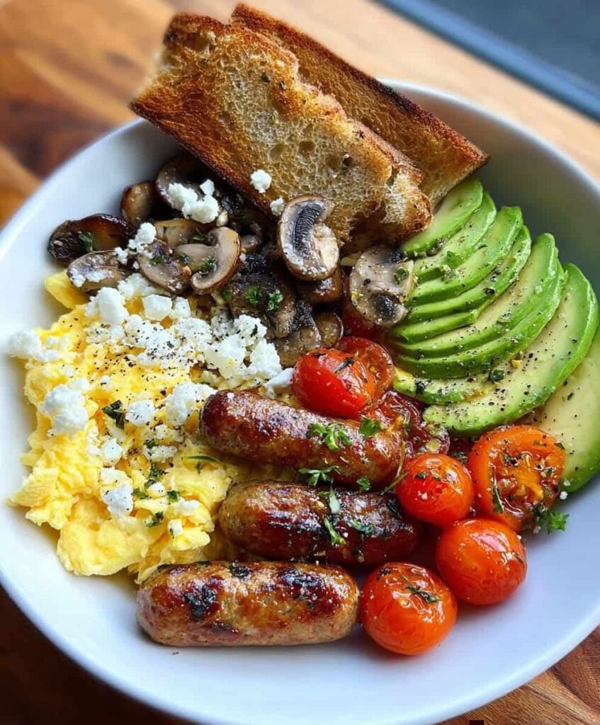 Protein Power Brunch Bowl: Sausage, Avocado & Feta