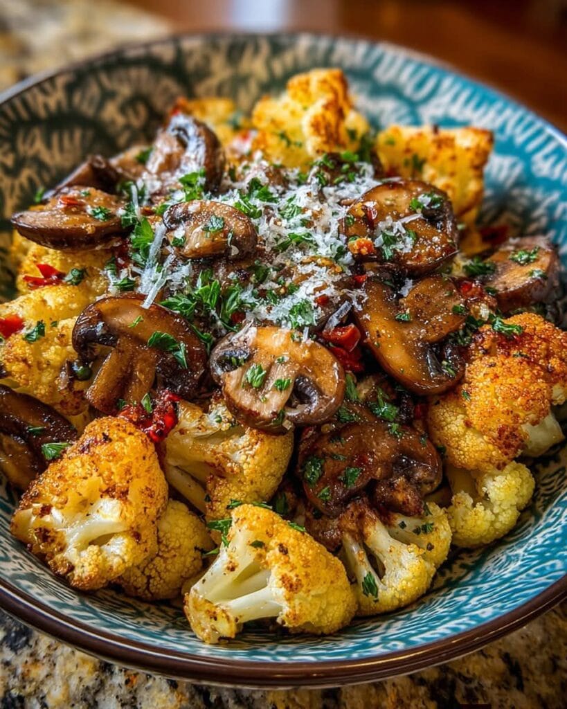 Sautéed Garlic Mushrooms & Cauliflower