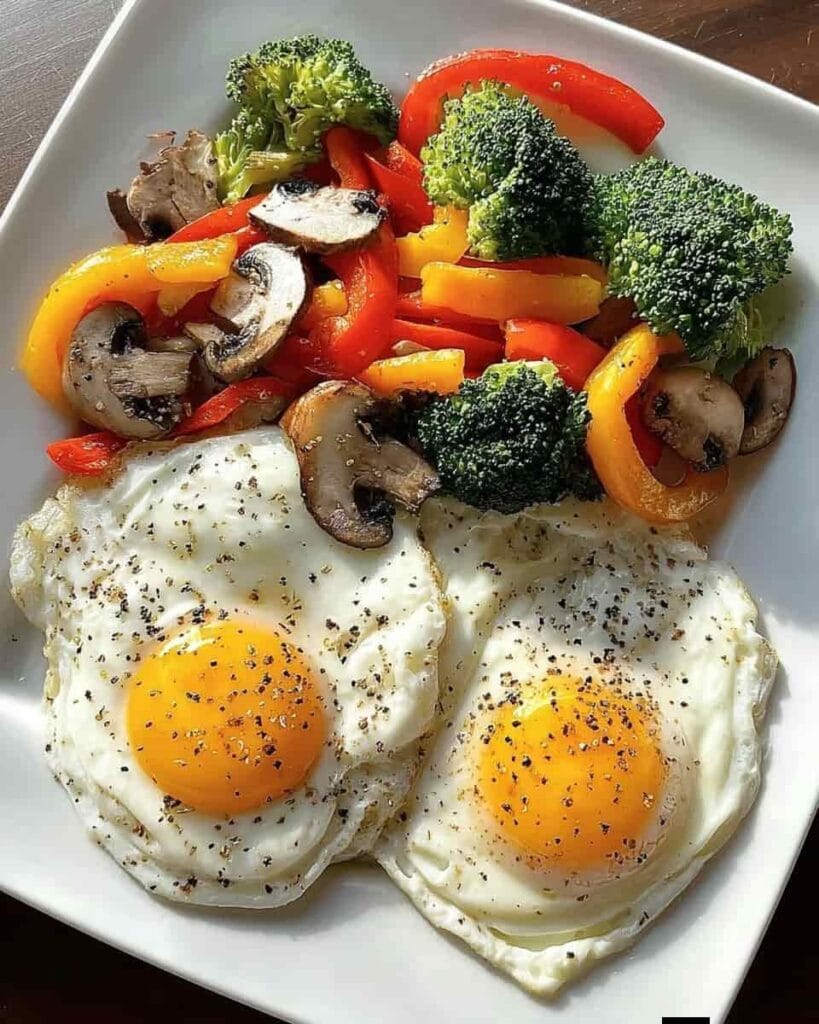 Sunny-Side Eggs with Sautéed Veggies: A Bright & Balanced Start