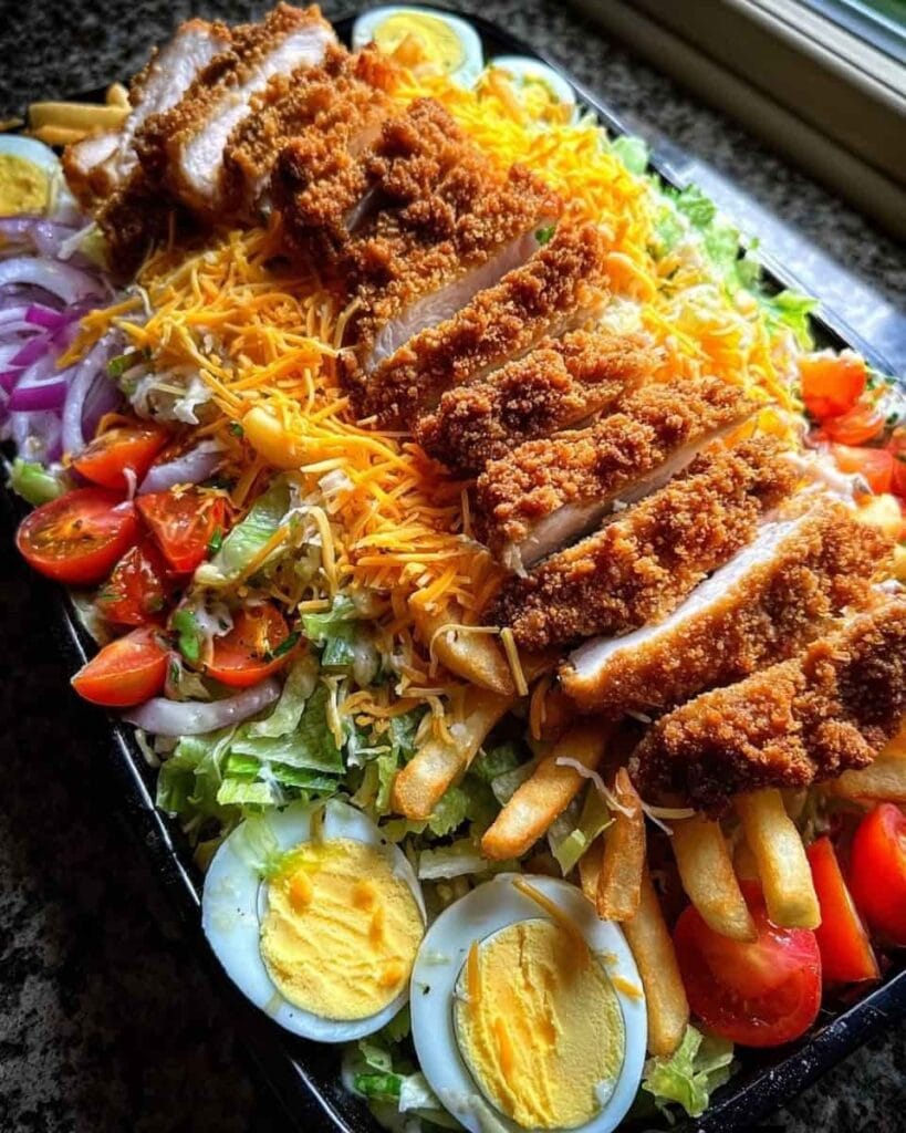 Crispy Chicken Loaded Fries Salad