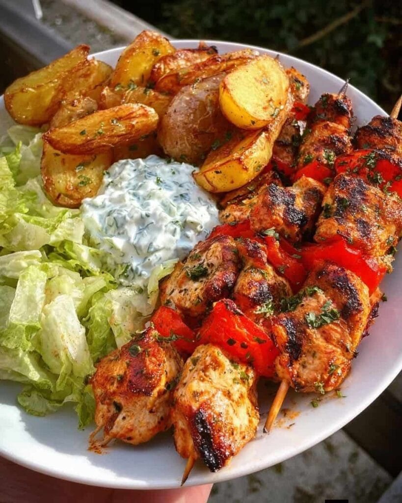 Grilled Chicken Skewers: a High-Protein Mediterranean Dinner